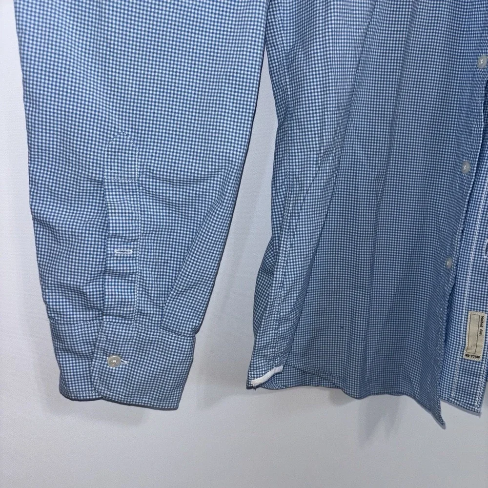 J.Crew Classic Fit Blue Check Dress Shirt Men's Medium 100% Cotton
